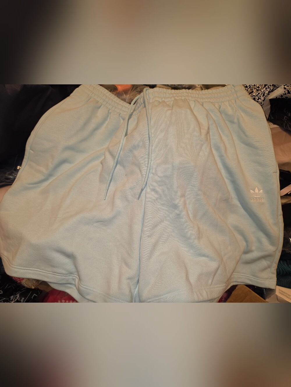 adidas ’s Light Blue Athletic Shorts with Trefoil Logo